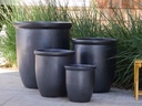 HIGH CANA POTS, MATTE BLACK, SET OF 4 - 24"X27", 20"X22", 16"X19", 12"X11"
