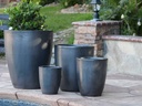 EXTRA LARGE CONE PLANTER, MATTE BLACK, SET OF 4 - 24.0" X 27.5", 18.5" X 21.0", 13.5" X 16.5", 10.0" X 12.0"