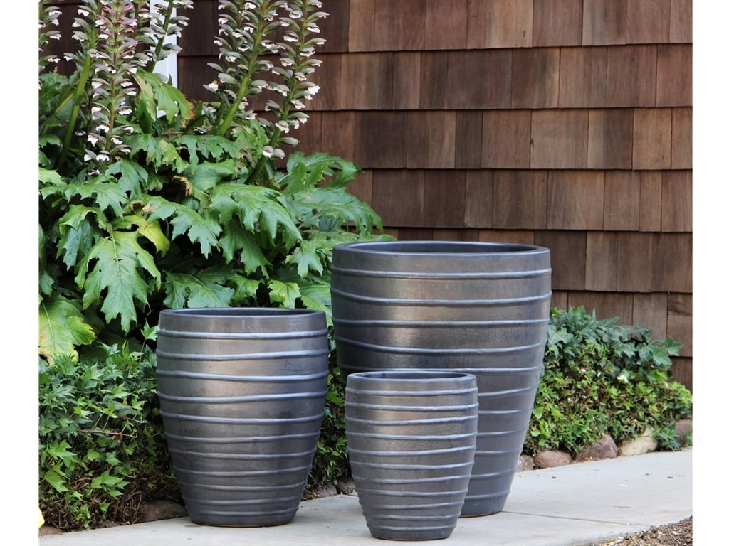 [PV-LB5015MK-S3] JARDIN DE NICE PLANTER, MATTE BLACK, SET OF 3 - 19.0" X 23.5", 15.0" X 19.5", 11.0" X 15.5"