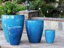 CATALINA POTS, FALLING AQUA, SET OF 4- 26.0"x29.5", 20.0"x24.5", 15.5"x18.5", 12.0"x13.5"