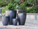 CATALINA POTS, MATTE BLACK, SET OF 4- 26.0"x29.5", 20.0"x24.5", 15.5"x18.5", 12.0"x13.5"