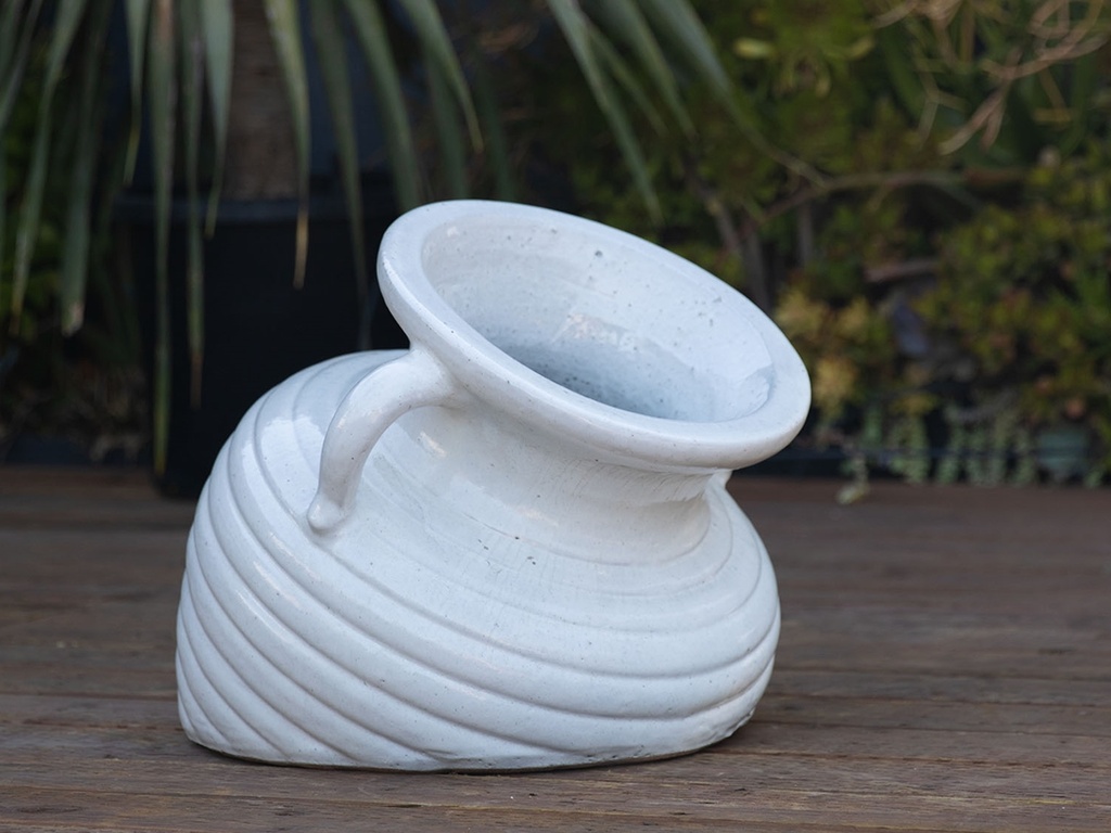 HALF POT, WHITE WHITE, 22.0"X18.5"