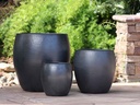 JAM'S PLANTER, MATTE BLACK,  SET OF 3-  20.0" X 22.5", 15.5" X 16.5", 11.0" X 12.0"