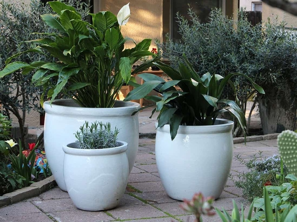 [PV-LB567WWH-S3] SMALL BO DECOR PLANTERS, WHITE WHITE, SET OF 3- 19"X19"; 15.5"X15"; 12"X12"