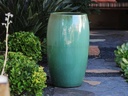 DRUM SHAPED PLANTER, GREEN STREAM, 20.0" X 35.0"