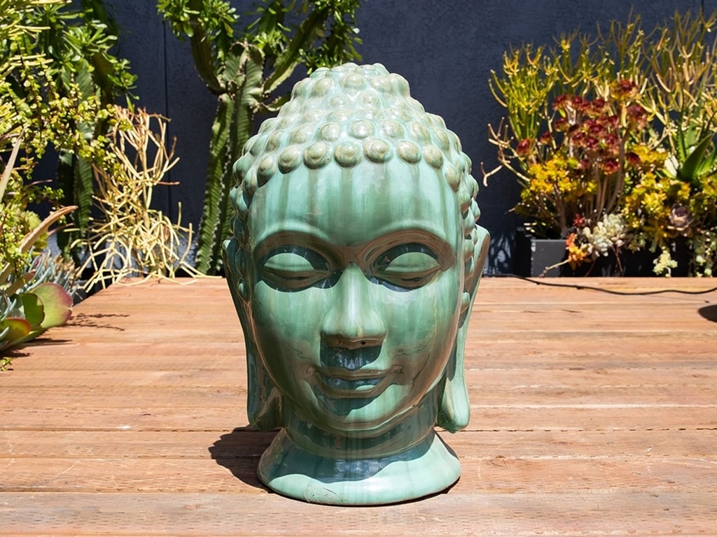 [PV-LBST06GNS-B] MEDIUM BUDDHA HEAD, GREEN STREAM, SIZE B, 14"X 20"