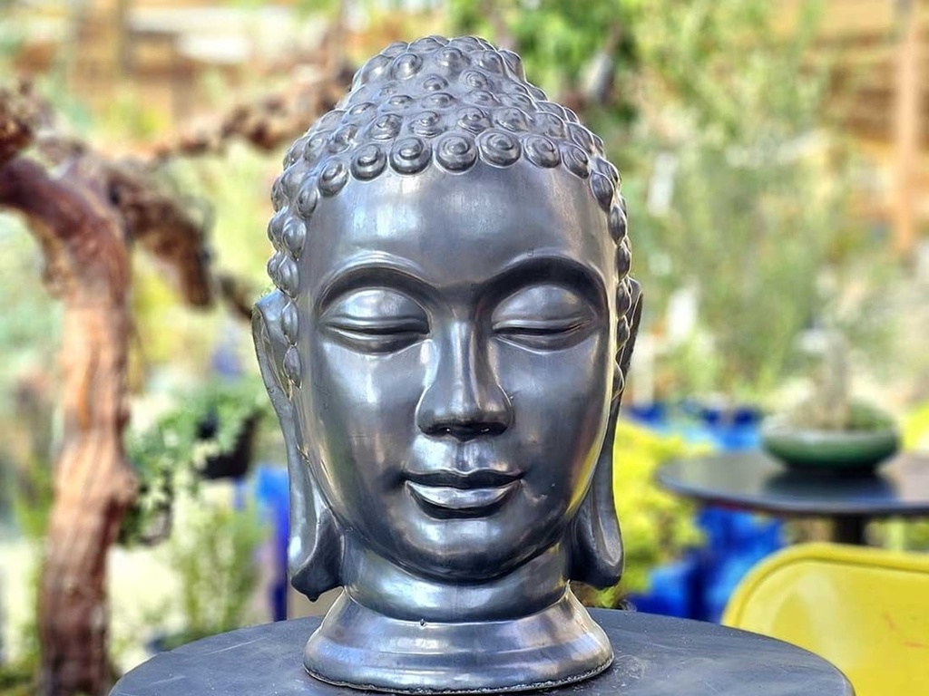 [PV-LBST06MK-B] MEDIUM BUDDHA HEAD, MATTE BLACK, SIZE B, 14"X 20"