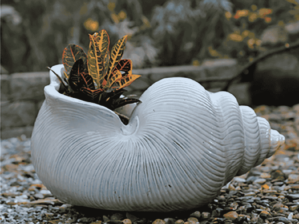 [PV-LBST15WNS-B] SHELL PLANTER, WHITE NO SPECKLE 23.0" X 17.0" X 13.0"