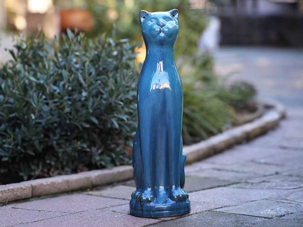[PV-LBST20FAQ] STANDING CAT, FALLING AQUA 8.5''X26''