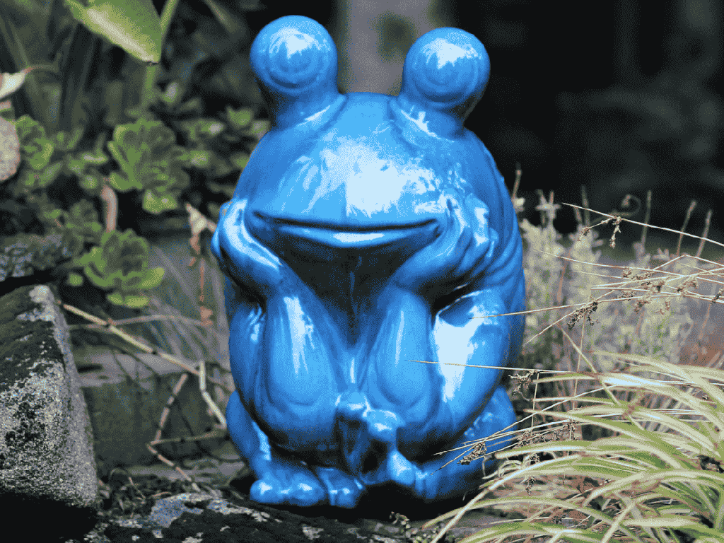[PV-LBST22FAQ-A] LARGE THINKING FROG, FALLING AQUA 13.0" X 17.0" X 19.0"