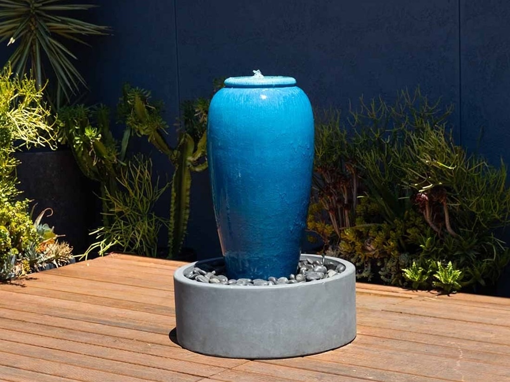 [PV-LBW269FAQ-C] MEDIUM TALL JAR, FOUNTAIN, FALLING AQUA, SIZE C, 20"X36"  (BASE/PUMP SOLD SEPERATELY)