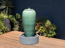 LARGE TALL JAR, FOUNTAIN, GREEN STREAM, SIZE B, 22"X46.5"  (BASE/PUMP SOLD SEPERATELY)