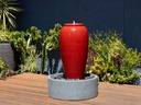 MEDIUM TALL JAR, FOUNTAIN, WATER FEATURE, LAVISH RED, 20" X 36"  (BASE/PUMP SOLD SEPERATELY)