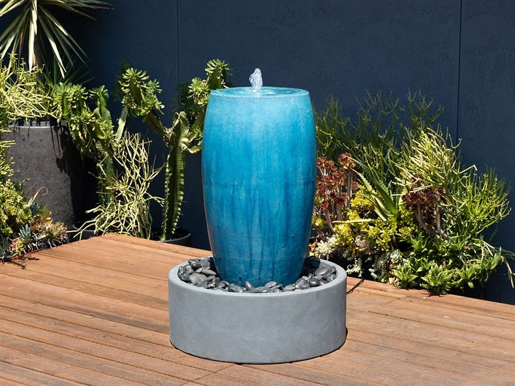 [PV-LBW578FAQ] DRUM SHAPE FOUNTAIN, FALLING AQUA, 20"X35" (BASE/PUMP SOLD SEPERATELY)