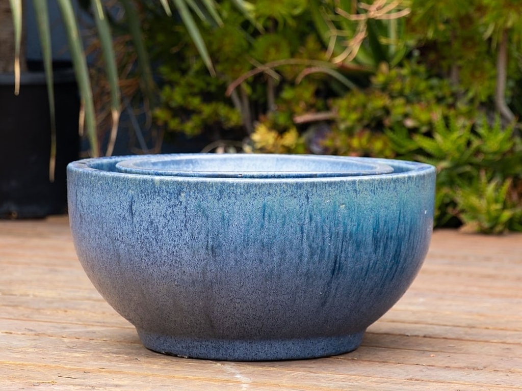 [PV-LBWB5218CSB-A] FOUNTAIN BOWL WITH COVER, CRYSTAL BLUE, SIZE A - 28.5"X15.5"