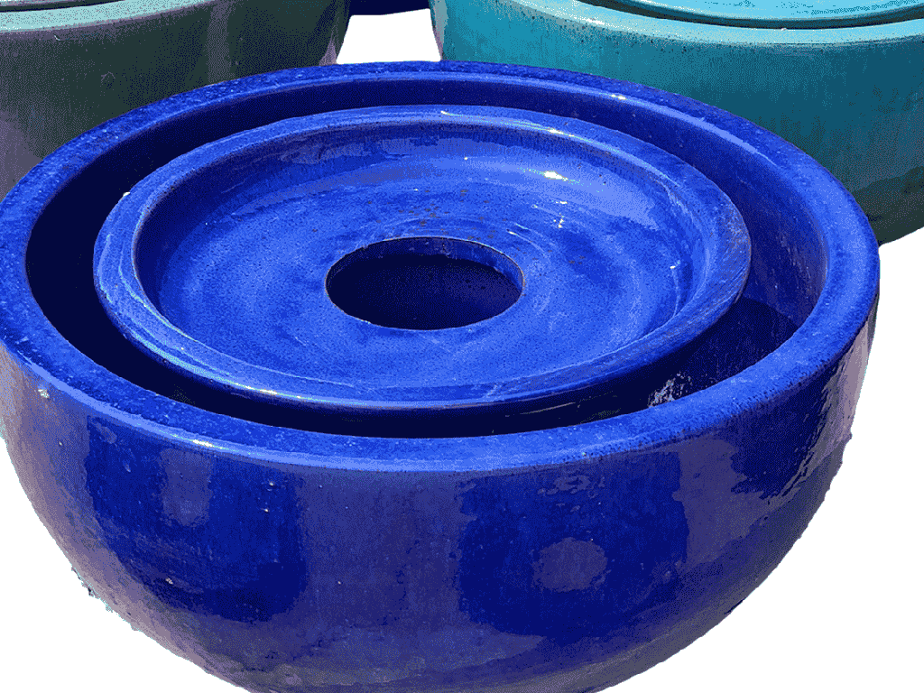 [PV-LBWB5218FB-A] FOUNTAIN BOWL WITH COVER, FALLING BLUE, SIZE A - 28.5"X15.5"