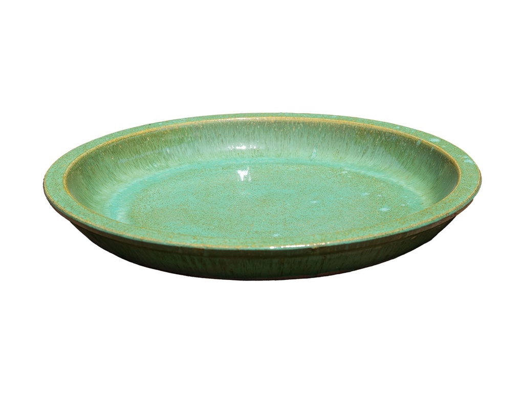 [PV-SCR04GNS] ROUND SAUCER, GREEN STREAM, OD 13", ID 10"