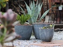 RIMLESS PARCO PLANTER, GRAPHITE, SET OF 3 - 18.5" X 15.5", 15.0" X 13.5", 11.5" X 10.5"
