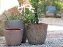 RIMLESS PARCO PLANTER, HEIRLOOM WHITE, SET OF 3 - 18.5" X 15.5", 15.0" X 13.5", 11.5" X 10.5"