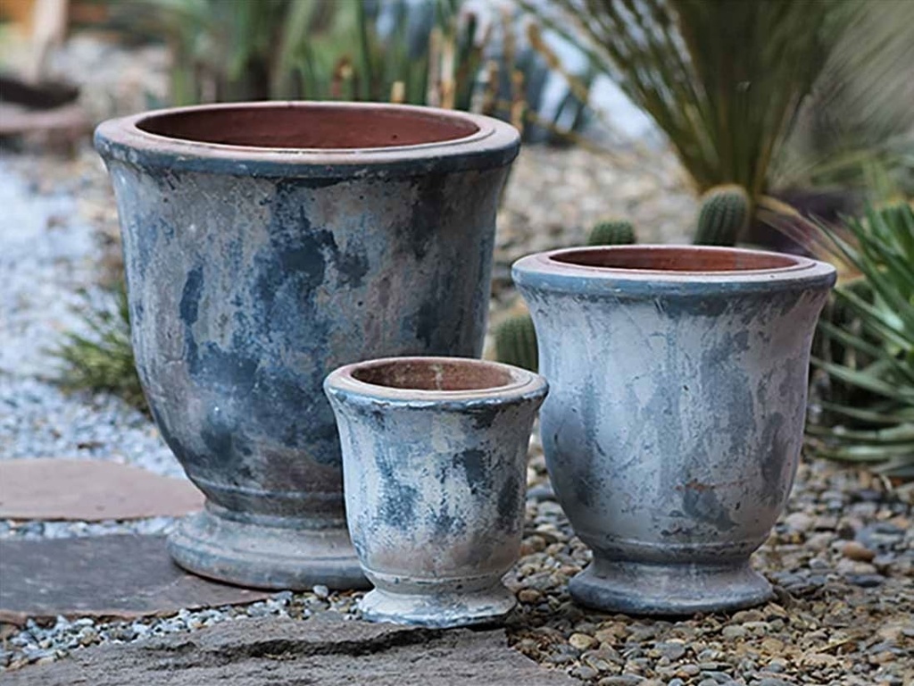 [PV-TS0309AGS-S3] CHIANNI URN PLANTER, AEGEAN SEA, SET OF 3- SIZES ABC, 22"X22"X23", 15"X15"X16", 10"X10"X11"