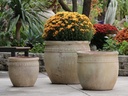 TUSCANSUN POT WITH DECOR, WHITE TERRA COTTA, 24.0"X22.0", 19.0"X19.0", 15.5'X15.0"