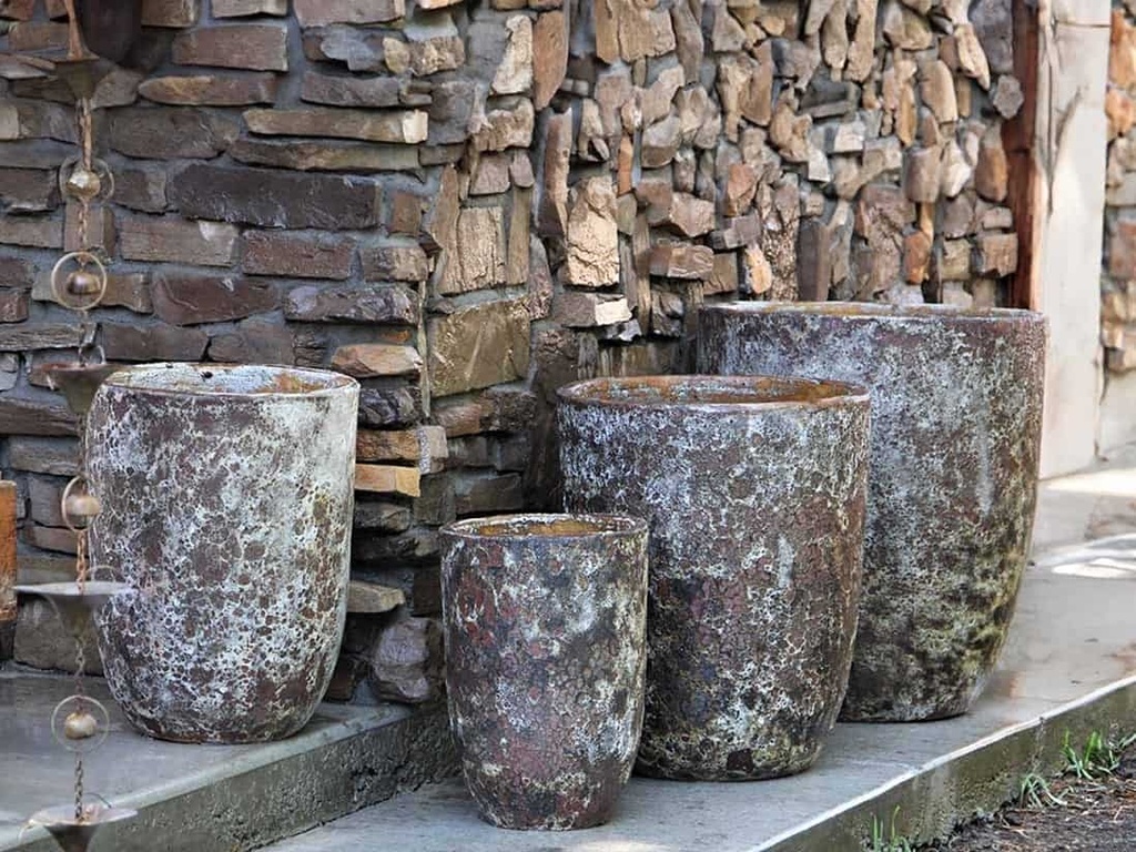 [PV-TS2306ABW-S4] MILANO TALL BARREL PLANTERS, ATLANTIS BROWN, SET OF 4- 23.0"X26.5", 18.5" X 23.0", 14.5" X 19.0", 11.0" X 17.0"