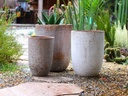 MILANO TALL BARREL PLANTER, HEIRLOOM WHITE,SET OF 3 - 18.5" X 22.5", 14.5" X 19.5", 11.0" X 17.0"