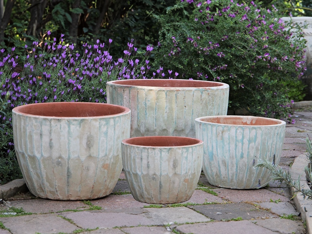 [PV-TS2357ATS-S4] VOLCANO BOWL POT, ATLANTIS SKY, 23.5"X17.0", 20.0"X14.0", 16.0"X10.0", 12.0"X9.5"