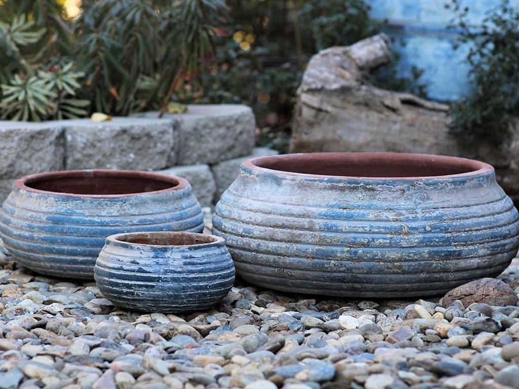[PV-TS2360AGS-S3] BOWLS DE LA TERRE, AEGEAN SEA, SET OF 3- 19.5"X14.5", 12.5"X10.5", 8.5"X6.5"