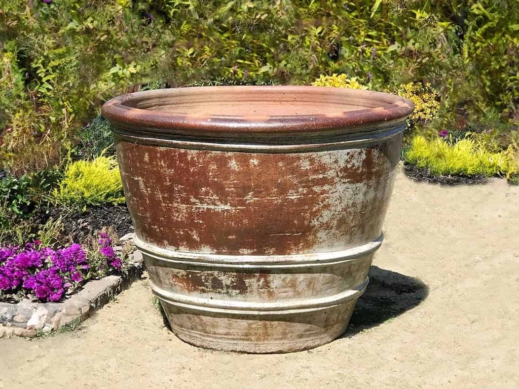 [PV-TS2618HWH-S3] ROLL RIM CITRUS PLANTER, HEIRLOOM WHITE, SET OF 3- 37.0"X29.5", 29.5"X24.0", 22.5"X18.5"