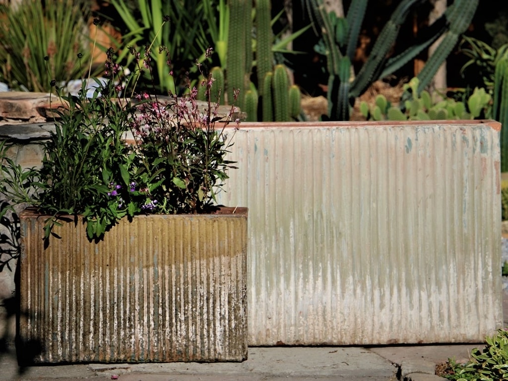 [PV-TS3012ATS-S2] BRUSH COMB MID HEIGHT RECTANGULAR PLANTER, ATLANTIS SKY, SET OF 2- 30.0"X11.0"X20.5", 20.0"X8.0"X13.0"