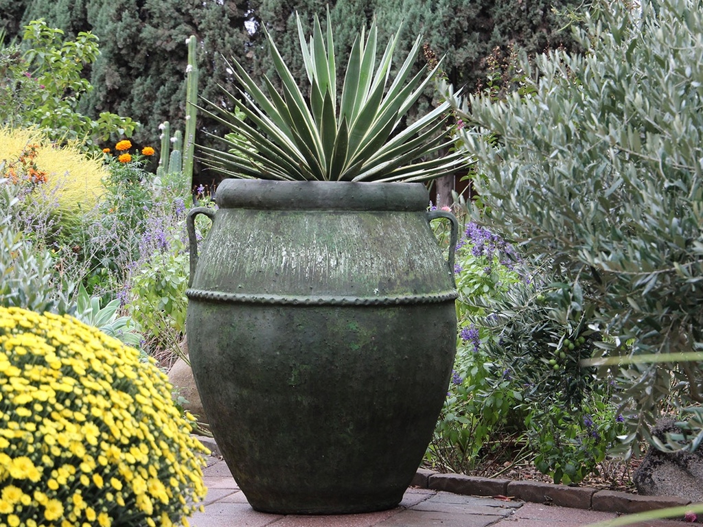 [PV-TSC2122VDG] NIGERIAN JAR, VERDIGRIS  30.5"X37.5"