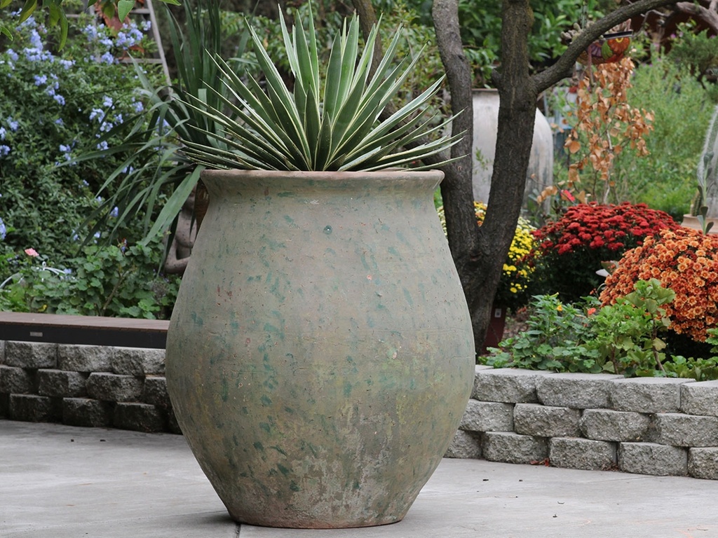 [PV-TSC2188VDG] PLANTER DE HACIENDA, VERDIGRIS 34.5"X39.0"