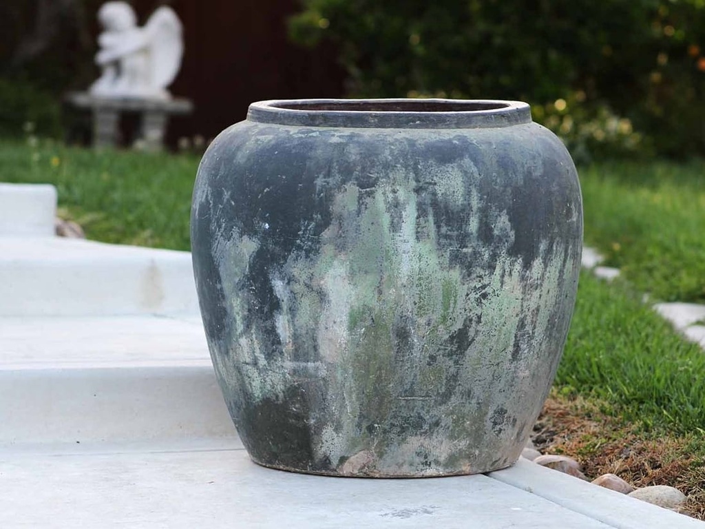 [PV-TSC2193VDG-A] JAR D PORTO, VERDIGRIS, 28.0"X28.5"