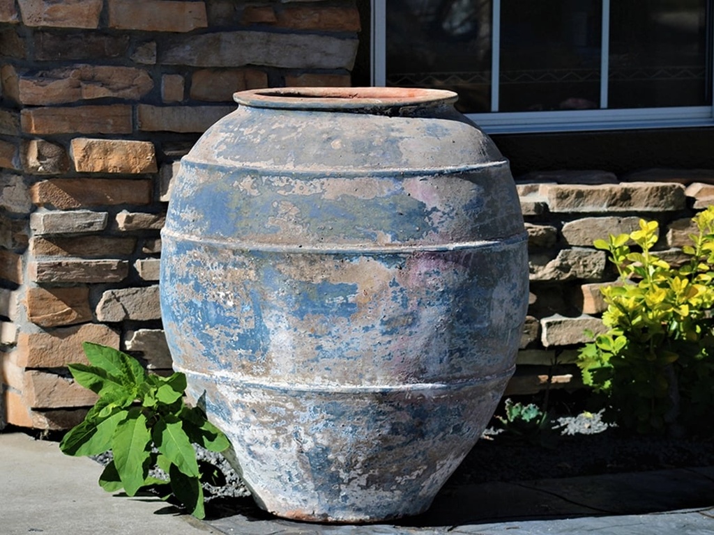 [PV-TSC2198AGS] THREE LINE ACCENT JAR, AEGEAN SEA, 26.5"X31.5"