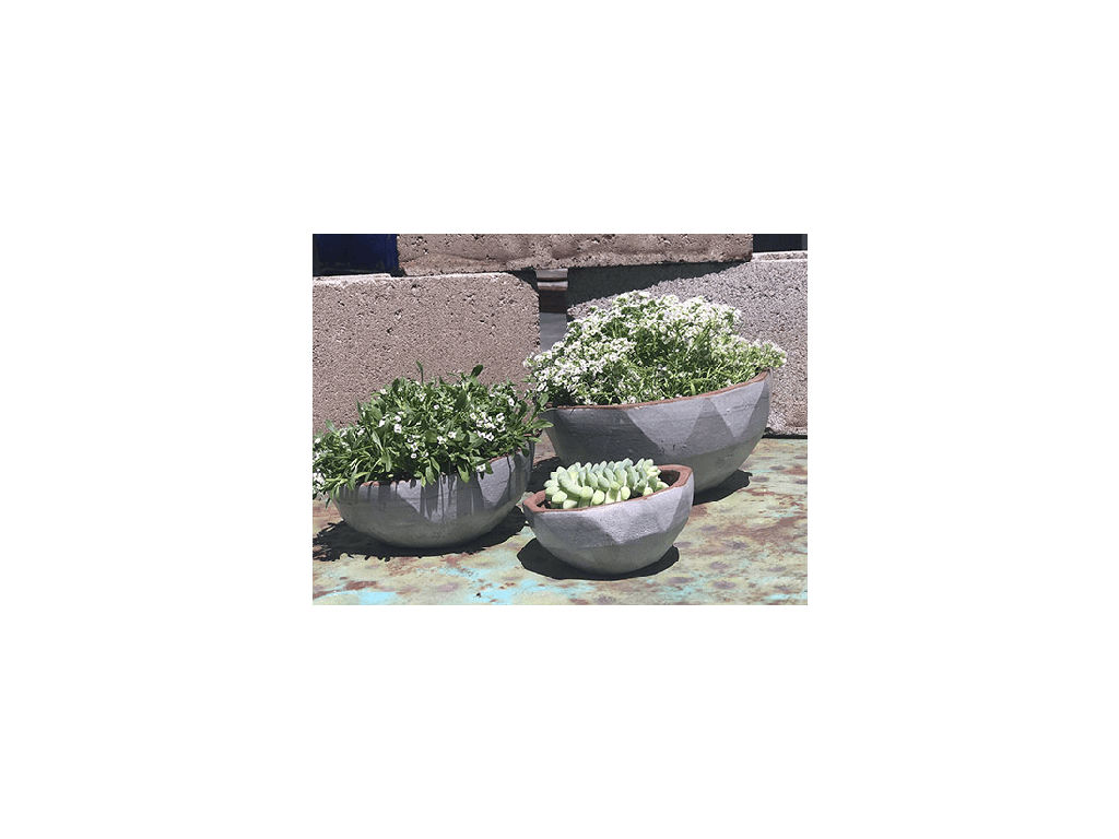 [PV-TST2631EWT-S3] TUSCAN VILLAGE HAND THROWN DIAMOND POT, EARTH WHITE, SET OF 3- 10.0" X 6.5", 8.5" X 5.0", 7.5" X 3.5"