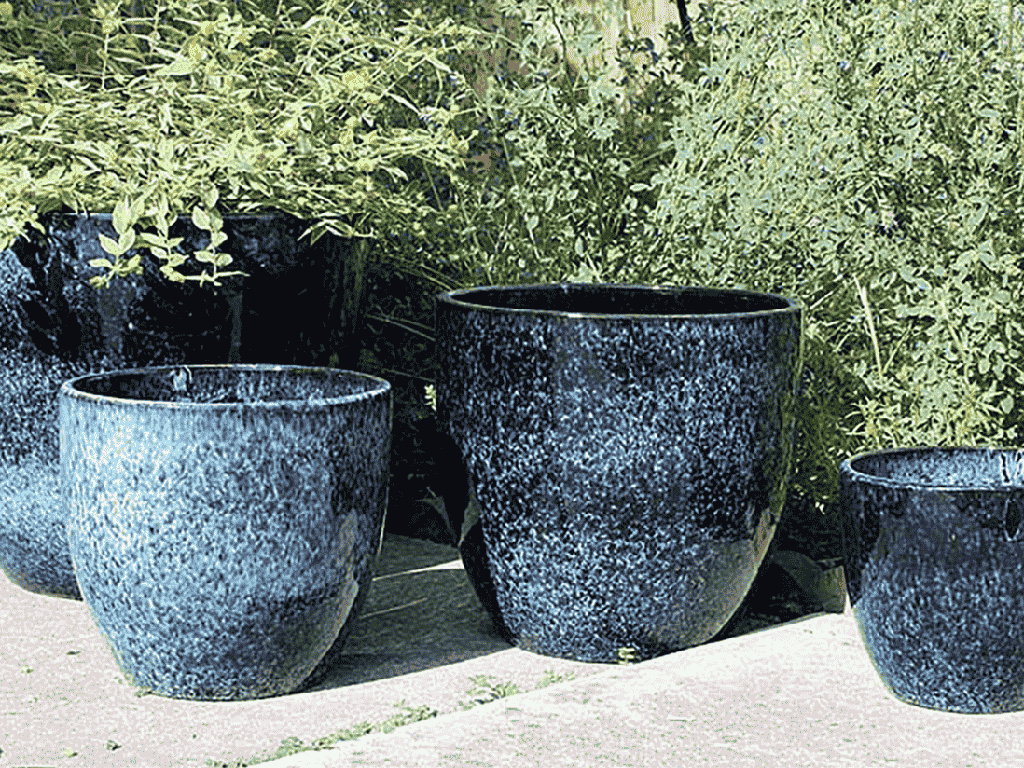 [PY-1025IBL-S4] VALENCIA PLANTER, ICE BLUE, SET OF 4- 18.5"X16.0", 14.0"X14.0", 12.0"X10.5", 8.5"X8.0"