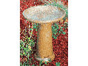 CHECKERBOARD BIRDBATH/LOCKING TOP, RAKU, 15"X19"