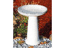 CHECKERBOARD BIRDBATH/LOCKING TOP, VANILLA, 15"X19"