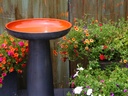 VICHY BIRDBATH/LOCKING TOP, ORANGE, 19"X27.50"