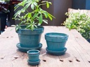 STANDARD POTS, SIZE B, JADE, 6.75" X5.5", ATTACHED SAUCER (SOLD IN CASE OF 6)
