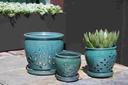 HILO ORCHID POT, JADE, 7.5" X 6", (SOLD IN CASE OF 4)