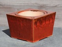 SQUARE SW POT, TROPICAL RED, SIZE B 6.0"x4.5" (SOLD IN CASE OF 6)