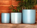 BEGONIA PLANTER, LIGHT BLUE ,SET OF 3 - 8.5"X8.5",6.5"X6.5",5.5X5.5,