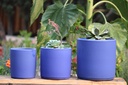 BEGONIA PLANTER, PERIWINKLE BLUE ,SET OF 3 - 8.5"X8.5",6.5"X6.5",5.5X5.5,