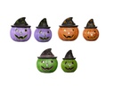 CLAY HALLOWEEN PUMPKINS WITH WIZARD HAT