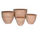 HORIZONTAL WAVE PLANTER, ITALIAN TERRA COTTA, SET OF 4- 23.5"X21.5", 19.5"X17.5", 16.5"X14.0", 13.0"X11.5"