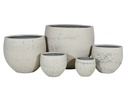 RUSTIC SPHERE PLANTER, IVORY NATURAL STONE, SET OF 5- 27.0"X22.5", 21.0"X17.5", 15.5"X13.5", 12.5"X10.5", 10.0"X8.5"