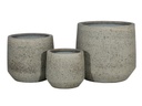 GEO PLANTER, GREY STONE, SET OF 3- 21.0"X19.0", 16.5"X15.0", 12.5"X11.0"
