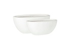 LOW OVAL PLANTER, GLOSSY WHITE POLY POLY FIBERS, SET OF 2- 25.5"X12.0"X10.0", 20.0"X9.0"X7.0"